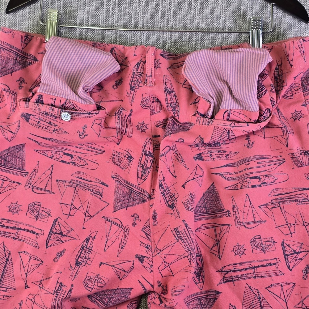 Polo Ralph Lauren Shorts Mens 36 Sailboat Graphic Pink Straight Fit Nautical - Picture 16 of 16